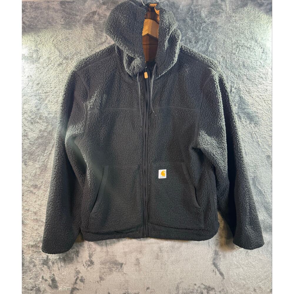 Carhartt Men's Rain Defender Relaxed Fit Fleece Reversible Jacket Small BRN/BLK - Picture 3 of 11